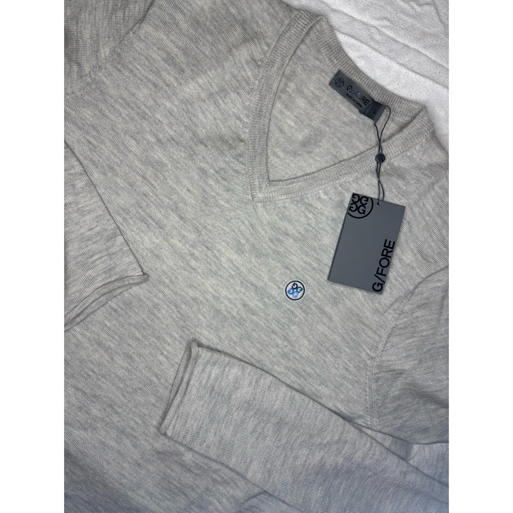 G/Fore Men's Large Sweater 100% Cashmere‎ V Neck Sweatshirt Gray NWT $295